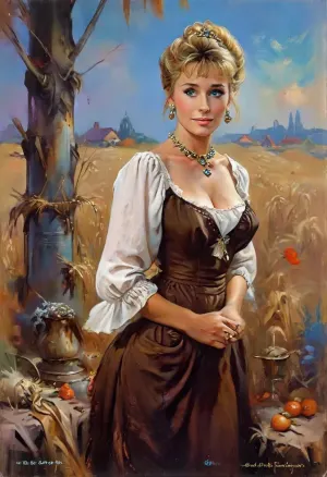 (Movie poster for a 1960s horor movie version of breakfast at Tiffany's:1.4), ((erect huge cock:.5)), ((mastrubation:.7)), closed nipples, smile, breast sway, hip sway from side to side, teeth, happy, anatomically correct, (futanari, erection penis, sloppy penis, big penis, veiny penis), erect-futa, erect-penis, testicles, erection, (((a peasant woman in a medieval brown dress, corsage, white blouse, neckline, blonde, blue eyes, a cuhubby mature woman of 50 years old, with huge breasts, wide hips, gergeous ass and a shaggy pussy, works in the field))), ((oktoberfest dress)), (((masterpiece, the best quality))), (wheat field, ears, sickle, sheaves), k3nk3lly, fr4z3tt4, fantasy, <lora:k3nk3lly:.5>, <lora:fr4z3tt4:.5>, <lora:FDXLFantasyStyleV2:.5>, <lora:220437_training_data:.5>, <lora:MJ52:.8>
