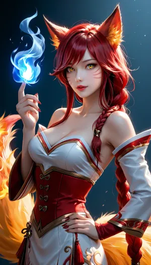 Twilight's embrace: the enchanting foxfire - ahri stands alone in ultra detail