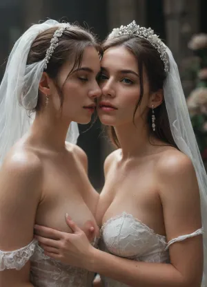 (Black skin muscular man), (very large and thick black cock), monster black cock, ((A close-up of bukkake cumshot facial Persian Bride's face lies a delicate white bridal bouquet)), ., (cuckold white skin husband kiss her), (Thick, glossy white cum with creamy undertones is slowly poured over the box and flowers, dripping down the sides and partially covering the rings), . The lighting is soft and cinematic, enhancing the shine of the rings, the texture of the slime, and the dark contrast of the background. The scene feels poetic, artistic, and symbolically messy—blending elegance with surreal distortion., romantic_couple_poses, <lora:1365620_training_data:.8>