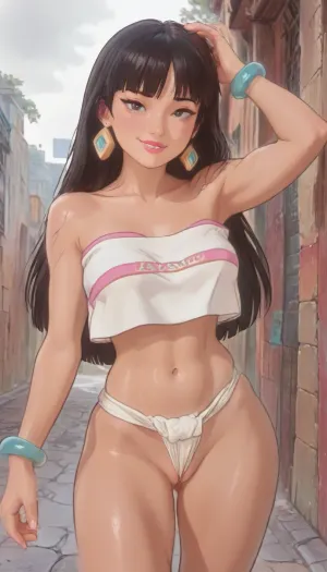 (Chel from road to El dorado), (face), dynamic pose, extremely beautiful face, looking at viewer, slightly pussy, bimbo pussy, smiling, 1 women, style anime, inspired illustration, <lora:NEOTOKIOXL_0.2_RC:.8>, <lora:cartoon_stickers_xl_v1:.8>, <lora:outline_xl_kohaku_delta_spv5x:.8>, <lora:AshMilkshake_Illustrious_v1:1.3>