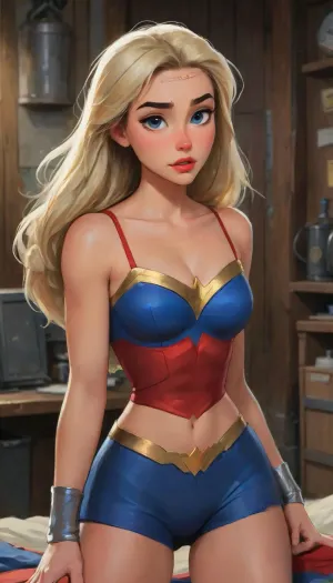 Ultra detailing, Chainsaw Man style, High-end Log Cabin, Bedroom, No lights, Dark room, night, (Supergirl And Wonder Woman:1.5), Messy bedroom, beer cans everywhere, (2girls:1.5), 1man, 2friends, couples, laying down, handjob, looking down, masterpiece, best quality, highly detailed, threesome, double handjob, forced handjob, (Madison_Beer as Wonder Woman:1.5), and, (Milly_Alcock as Supergirl:1.5), (Wonder Woman mature age 28 from DC Comics:1.5), (Wonder Woman is a golden-Brunette, bright-hazel-eyed adult woman with a voluptuous-hourglass-thick-athletic built figure with washboard abs:1.5), (Supergirl young age 23 from DC Comics:1.5), (Supergirl is a platinum-blonde, bright-blue-eyed young woman with a rather thin skinny voluptuous-yet-lean built figure:1.5), intricate outfits, femdom, viewer is restrained, perfect body, accurate body, perfect ass, Detailed face, detailed body, seducing, Facing viewer, Blush, Standing over viewer, Supergirl on the side of viewer, Supergirl teasing, handjob motion, Supergirl holding the viewers base of the cock, detailed ass, Viewer laying on back, Wonder Woman on the side of the viewer, Wonder Woman holding middle of the viewers penis in one hand choking the viewers neck with other hand, viewers massive mature brown cock, wet bodies, sweaty bodies, saliva, drooling, laughing, teasing, pov, highlydetailedbody, realisticface, highlydetailedhair, insanelydetailed, 8K.highdetailedskin, highresolution, perfectfingers, (j_cartoon:1.5), Drawing., Wonder Woman, uberfit, muscular, athletic, <lora:Madison_Beer_2024_SDXL_JugX_trigger_m4d1s0n-000066:.5>, DCEU, Supergirl, Snyder, Style, millyalcock, <lora:Milly-Alcock-SDXL-v2-000032:.5>, <lora:samdoesarts1.1-000030:.4>, <lora:J_cartoon:.3>, <lora:Animated_Concept:.4>