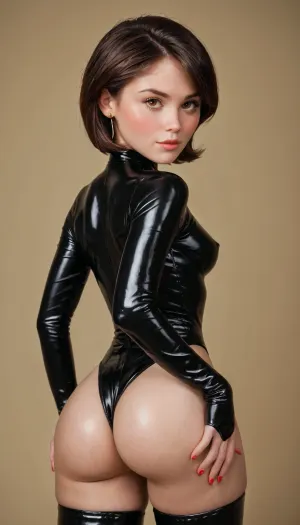 masterpiece, award winning photo, detailed face, realism, passion, lust, ultra realism, UHD 8K, extreme realism, maximum detail, best quality, skinny petite body, perfect ass alive, Helen Parr from The Incredibles, showing her perfect ass in her latex costume, posing, on all four, (with, blushing, cheeks:1), voyeur, someone watching her masturbating, <lora:FD_XL_ENF:.8>