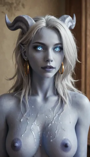 nude female draenei from world of warcraft