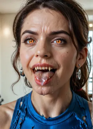 masterpiece, realistic, detailed, photorealistic, good lighting, pale veiny sexy fit milf, (dragon curse:1.13), ((cursed veins), (detailed bulging vein texture:1.13)), (possessed:1.15), (drooling saliva from her mouth:1.2), (dragon eyes), (very torn clothes:1.2), in a gym, (growing sharp dragon fangs), <lora:SDXL_Human_Male_Furry_Female:.8>