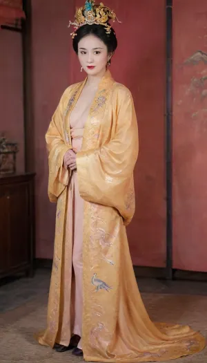 Beautiful chinese woman, tang princess, （Hair was combed upward into a tall, structured chignon, creating a lofty and elegant appearance），empress yellow robe embroidered with phoenix and other patterns, open robe revealing naked underwere, Dark-colored labia majora, (blushing, embarrassed, shy, submissive, sobbing，angry:1.8), (detailed hairy vagina, labia, clitoris, many pubic hair:1.2), song, style, dynasty, Beautiful perfect orgasm face, perfect closed eyes, perfect open mouth, black eyes）, full body view, bending over Inside a Yurt. ancient mood, detailed photo, photorealistic photo, realistic pretty women photo, woman, yangmi, szhf, dress, hyper realistic, high-resolution, 8K, insanely detailed, perfect shadows, masterpiece, sexy, passion, desire, sharp focus, photorealistic, hyperrealistic, high resolution, very detailed, 8k, RAW photo, highest quality, Diyi, fengguan, <lora:yangmi106_ej_JuggXL_1-000015:2>, <lora:YangmiV81-000008:2>, <lora:szhf:.8>, <lora:Diyi3:2>