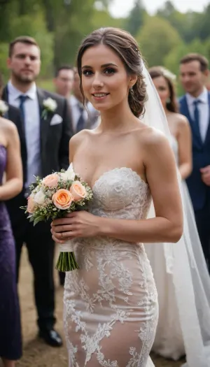 Wedding Party with nude bride