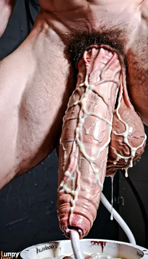 Big white cock close up, just cock, solo cock, detailed, no woman, just penis, cum, cum running down shaft, huge balls, rubber ring around balls, swollen balls, style, extra long foreskin, bulging foreskin, saggy foreskin, huge cock veins, long foreskin, phimosis, sweaty balls, dripping swear, squirting cum, dick skin, huge foreskin, hairy pubes, hairy balls, urethra, gaping urethra, open urethra, spread urethra, bulbous cockhead, 4k, grotesque, extremely open urethra, inhuman cum shot, thick cum, lumpy cum, wide urethra, massive urethra, <lora:NSFW_master:.8>, aidmaimageupgrader, grotesque urethra, broken urethra, loose foreskin, grotesque big cockhead, cock milking machine, hands squeezing balls, <lora:aidmaImageUprader-FLUX-v0.3:.8>, aidmafluxpro1.1, <lora:aidmaFLUXPro1.1-FLUX-v0.3:.8>, metal tube milking cock