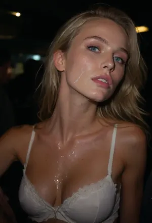 cinematic photograph, beautiful girl gangbanged in a crowded public transportation, young adult, blonde, beautiful, 18yo, (long hair:1.3), (wavy hair:.2), (side parting, hair over left shoulder), (blue eyes:1.3), (long lashes:1.4), (high cheekbones:1.4), (stub nose:1.4), (made up:1.4), large earrings, (dark tan:1.1), (large breasts:1), ((white top)), white skirt, (shaved pussy), (cowgirl sex position:1.2), (anal sex:1.3), (handjob:1.3), (huge cock:1.2), (cumshot:1.1), (cum dripping chin:1.6), (cum on chest:1.3), (cum on legs:1.2), (cum dripping ass:.8), crowded public transportation, late at night, (dark light:1.8), (yellow spotlight:1.3), woman, cum, on, face, <lora:JustCum:.8>