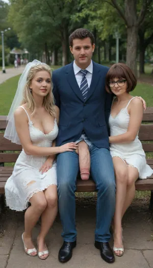 masterpiece, award winning photo, high detail, realistic, best quality, in this photo we see 3 people, 2woman and 1man, sitting on a bench in a park. 1woman is tiny Velma, brunette, big tits, very torn school uniform, very short skirt. 2woman is a bride, blonde, huge tits, very torn wedding dress. 1man is casual dressed, open jeans, huge cock out, massive cock, gigantic cock, (massive cock:1.3), .
Man is sitting between tiny Velma and Elsa. tiny Velma has her hand on cock, cum on hand, cum on legs, cum on clothes, lots of cum, cum on breasts, extreme cum play, cum on thigh, cum on hair, cum on face, cum dump, excessive cum, huge creampie.
Elsa is hugging man. full body view, man is full in frame, <lora:tornclothesv6-8:.8>