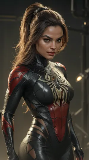 ((female spider ninja turtle)), Sophisticated 3D rendering with high detail, ((looks very cute)), 150mm, beautiful studio soft light, rim illumination, vivid details, luxurious, hyper-realistic, anatomical, facial muscles, elegant, octane, SLR, 8K, high quality, analog style, professional, detailed skin texture, detailed hair texture, detailed pores, best quality, highest quality, cinematic lighting, ((cute face)), ((full-length)), (surround lighting), extremely detailed CG unity 8k wallpaper, focused, 8k wallpaper, 4k wallpaper, extremely detailed, ultra realistic, photorealistic, sharp focus, absurd, (HDR:1.2), (high contrast), photography, detailed and complex, <lora:white widowLoRA:.3>