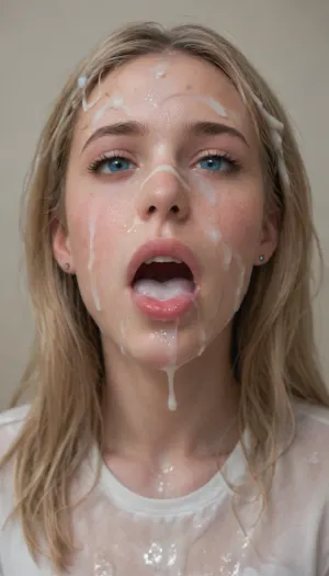 realistic cum, (cum on clothes:1.4), cum on, (Cum flows:1.5), (cum on body:1.4), cum on hair, (cum on face:1.7), ((Clothes and body covered with semen)), (mouth wide open:1.4), (mouth filled with cum:1.5), beautiful face, (cum on hair:1.3), cute blonde woman, cum, on, face, <lora:JustCum:1.4>, <lora:cum_in_eye_deepmind:1.4>