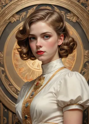 1girl, J.C., Leyendecker, Style, page, <lora:J.C. Leyendecker Style:.8>