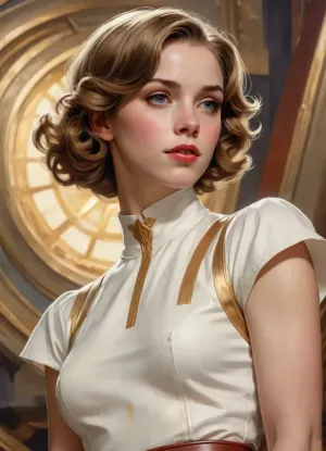 1girl, J.C., Leyendecker, Style, page, <lora:J.C. Leyendecker Style:.8>