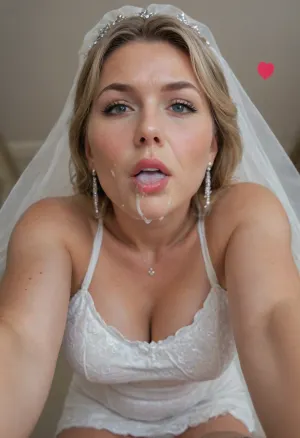 beautiful sexy thick 60 year old blonde mature woman, (bride:1.6), (white dress), mini dress, satin dress, bodycon dress, wearing wedding dress, sexy fashion makeup, (facial:1.5), sperm on face, open mouth, cum dripping out from mouth, leaning dow, tilted forward, cum spitting, (face closeup:1.3), legs spreading, view from below, low angle view, bottom perspective view, c size breast, pov cumkiss, (pov kissing:1.8), (pov hugs), (milf:1.4), eye contact, looking at viewer, clothed, cuckold, cuck, wife, sexwife, hotwife, slut, whore, open eyes, standing, stand above, (below:1.5), hands reached forward