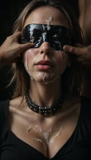 (huge massive bukkake face:1.9), (man and woman's face full of thick sticky cum facial:1.9), (super nasty super sticky glossy cum cover face:1.9), A hyper-realistic romantic and sensual night scene on the beach, with a clear female-led dynamic and soft BDSM elements. Under a starry sky and beside a glowing bonfire, a dominant Iranian woman sits confidently on top of her submissive fiancé, who lies on a soft black blanket. She wears a seductive sheer black lace bodysuit, thigh-high glossy boots, and a delicate silver collar around her neck — a symbol of power, not submission. Her gaze is intense, lips slightly parted, and one hand holds a thin black leather leash that’s connected to a matching collar around his neck. The man is shirtless, in loose dark pants, his body completely relaxed, eyes closed in pleasure and trust, as she leans over him, kissing his neck and chest with slow dominance. Her body language shows complete control — she is calm, elegant, and undeniably in charge. The firelight flickers across their skin, casting golden shadows. Soft waves crash in the distance. Everything feels cinematic, sensual, emotionally intimate, and deeply female-led with tasteful BDSM symbolism., reij-snrs, and, shadow, by, 1990sanalogphoto, raw, light, leak, <lora:dark:.4>, <lora:sunriseSDXL-000009:.6>, <lora:dAIversityUnderstandingXLRealistic:1.1>, <lora:1990sAnalogStyle:1.1>