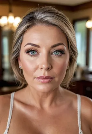 (obese), (mature:1.5), 60 years old chubby gilf, chavette, naked, tanned skin, straight silky brunette hair with highlights parted in the middle, voluptous, (chubby mature face), glamour, cinematic, hyperrealistic, 5k, best quality, (8k, RAW Photo, Highest Quality), (Epic Realism), Hyper Realistic, (Detailed Eyes), (Superior Quality), Intricate Detail, Cinematic, plump lips, contouring makeup, smokey eyes, fake lashes, nude lipstick, Detailed, (film grain length, 135mm, f/2.8, DoF, bokeh, focus on face, ultra-detailed skin, wrinkles, perfect bright eyes, skin pores, prominent limbal ring, high-contrast eyes, finely detailed features), epiCNegative, suntanned skin, StokeRealV1, laurenceferrari, photo, in, phst, artstyle, fluxenh4nce, BadX, <lora:SDXL1.0_Essenz-series-by-AI_Characters_Style_BetterPhotography-v1.2-'Skynet':.8>, <lora:Midjourney Image Enhancer XL v1:1>, <lora:FLUXEnh4nce:.8>, <lora:attractive_notrigger:.8>