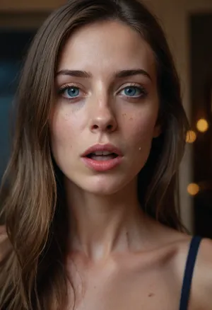 sexy French tutor, 28 year old, long hair, very skinny, perky tits, blue and grey colored eyes, thick saliva threads, deepthroating my huge cock, cum splattered mouth, 4k, photorealistic, intricately detailed face, view from side