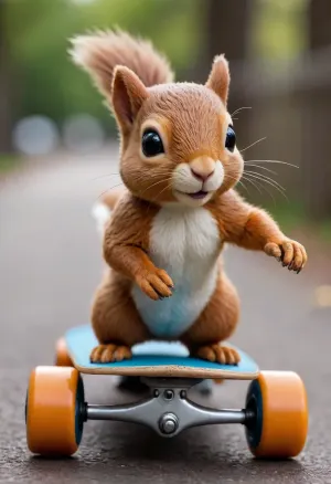 A small toy squirrel is skateboarding. #©KITTYART

























#©KITTYART