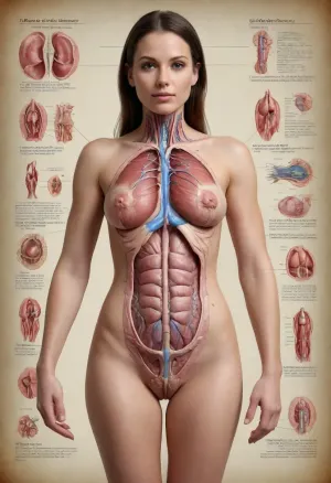funny Detailed scientific textbook diagram showing the internal anatomy of an adult coquettish women. Labels refer to "function", "purpose", "storage system". Includes serious scientific footnotes and cross-sectional views of unexpectedly complex biological systems. #©KITTYART

























#©KITTYART