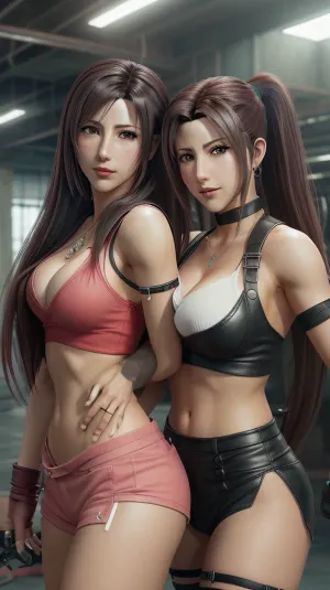 Tifa + Aerith, (ff7 remake), . fusion. Hd.4k.