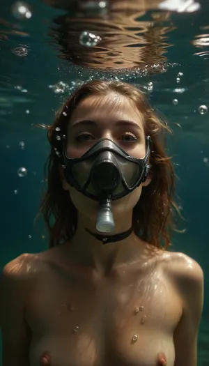 women 25 year old, swimming underwater, (showing nipples), diving mask, fish and bubbles around, hairy pussy, raw, fluxenh4nce, <lora:Realism_Lora_By_Stable_yogi_SDXL8.1:.8>, <lora:FLUXEnh4nce:.8>, <lora:Complicated Photorealistic Mimic - XL SDXL v1.0:.8>, <lora:MJ52:.8>