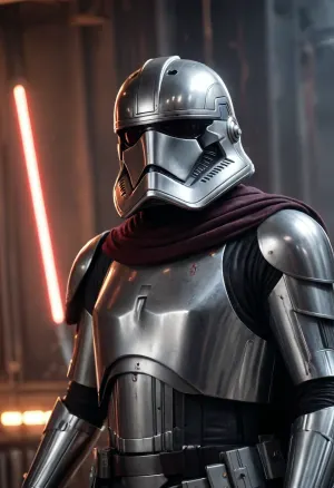 Captain Phasma, very well defined insanely detailed ultra high quality, half body