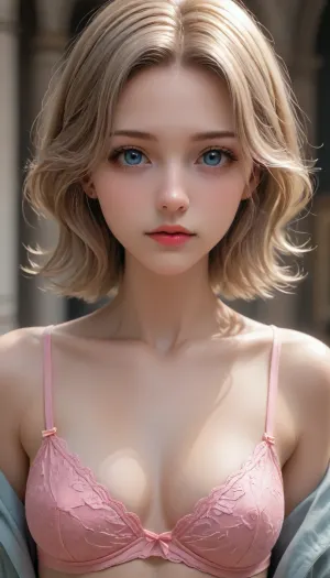 girl in thong and bra pink beautiful face