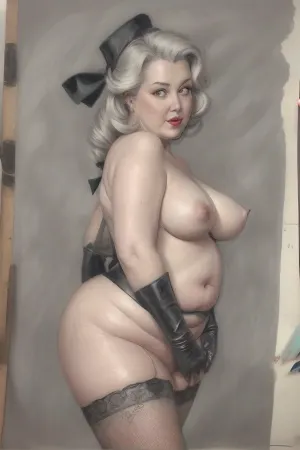 (((drawing sketch))), old art studio sketch drawing, detailed face, very old plump streetswhore, looking as viewer, bbw, grey-haired blonde, tails, plump bottomless woman 90 yo age, big butt, wide hips, saggy torpedo breasts, lace black stockings, hight heels, outdoor, walking, vintage gloves, (((naked_pussy))), fat pussylips, standing, sagging, breasts, huge, backbreakingbreasts, white, background, full, body, (medium), elvgren, Ballantyne, chavez, driben, fried, frush, Moran, mozert, berardinis, pencil, drawing, monochrome, sketch, traditional, media, graphite, dandecarlo, vintagenudeslora, <lora:CameltoeV4:.4>
