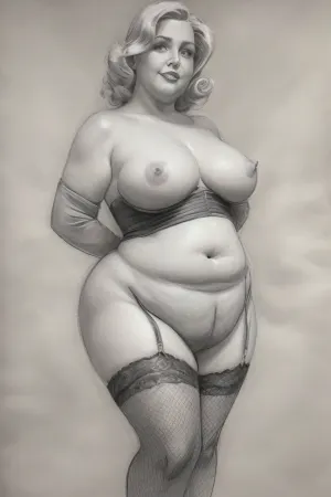(((drawing sketch))), old art studio sketch drawing, detailed face, very old plump streetswhore, looking as viewer, bbw, grey-haired blonde, tails, plump bottomless woman 90 yo age, big butt, wide hips, saggy torpedo breasts, lace black stockings, stiletto hight heels, outdoor, walking, vintage gloves, (((naked_pussy))), fat pussylips, standing, sagging, breasts, huge, backbreakingbreasts, white, background, full, body, (medium), elvgren, Ballantyne, chavez, driben, fried, frush, Moran, mozert, berardinis, pencil, drawing, monochrome, sketch, traditional, media, graphite, dandecarlo, vintagenudeslora, <lora:CameltoeV4:.6>