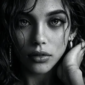 Brilliant, black and white photo, shallow depth of field, f1.2, 800 speed film, medium format, 8k, uhd, Sharp focus, Cinematic, close up, telephoto, sensual, intimate, passionate, Masterpiece, Ultra-realistic, Extreme realism, highly detailed photograph, looking_at_viewer, perfectly designed high school auditorium projection booth, naked girl, small 18 year old, 5 feet tall, nipples, dark, wide, massive areolas, (natural small saggy tits), heavy breasts, veinyonez, chubbyonez, matureonez, ais-crsd, <lora:Nipples XL:1.9>, <lora:realboobzXL:1.8>, <lora:SDXLHighDetail_v6-000005:1.1>, <lora:ais-crsd-sdxl:1.6>, <lora:dark:.8>