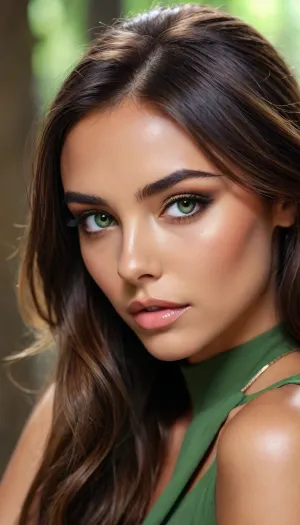 (((Starting))), a brunette model green eyes gorgeous brown tan skin, <lora:Madison_Beer_2020_SDXL_JugX_trigger_m4d1s0n-000076:2>