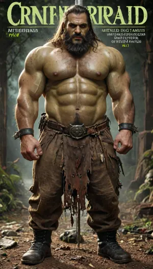 ((Rubeus Hagrid:1.6), demented, insane brute thug warden of Hogwarts, (yellow green zombie like skin color:1.6)), pitch black eyes, 4 meter tall, very angry, hairy bare chest with massive scars, hyper massive muscular, (built like a bear, human face with beard to his waist:1.3), (wearing Rubeus Hagrid clothes and armor, 2 meter pole hammer on back, magic enhanced red sickle in hand, signature Piwafwi cloak with bear fur pelt, dungeons and dragons inspired chainmail), yellowish green zombie skin, black and purple hair, necromancer, wood Warrior, Drow, celtic tattooed body, scarred, black purple eyes, heavy and uberfit, bloody, blood spatter, wolf, werewolf Warrior, magazine cover, Realism_Quality_2xx_By_Stable_Yogi, score_9, score_8_up, score_7_up, (((very rough and criminal face:1.3))), (((extremely ultra detailed face:1.3))), perfect fingers and hands, (full body view:1.4), (extreme size difference:1.2), (ultra realistic), (maximum quality), (high resolution), (extreme detail), (ultra realism), UHD, super high quality, highly detailed, high resolution, perfect lighting, natural lighting, Uber realistic, ultra detailed, masterpiece, 35mm photograph, film, professional, 4k, hdr, photographic, ultra realistic, ultra high details, back light, (dynamic pose), (dynamic angle), (random angle), (random pose), (dynamic view), (random view), best quality, volumetric lighting, golden hour lighting, dramatic shadows, rich details, nature-inspired color palette, ((very wide long shot:1.7)), golden hour, <lora:Dark_Elf_Warrior:2>, <lora:Drow:2>, <lora:339100_training_data:2>, <lora:zavy-brbrn-sdxl:2>, <lora:LCMTurboMix_Euler_A_fix:2>
