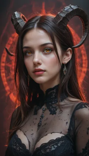 pale demon girl, prismatic coloring, holographic vibe, chromatic black lace blouse, gothic background, (long straight horns:1.2), beautiful girl, detailed face, <lora:xl_yamer_style-3.0:1.3>, <lora:cfg_scale_boost:.8>