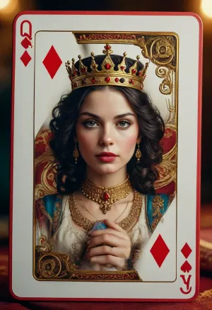 Playing cards queen, <lora:MJ52:.8>