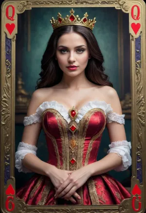 Playing cards queen erotic