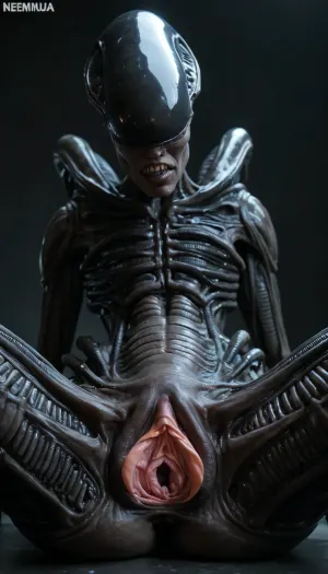 Dinamic frame, (((Alien xenomorph porn))), (((spreaded pink pussy with a speculum 2.9))), possing, skinny 1.8, frontal alien view, pussy, gigantic alien pussy, huge tits, (((fat enorm extreme spread pussy 2.5))), black alien 1.8, (((alien pussy spread 1.9))), (((Long labia 1.5))), (((Gaped pussy hole 1.9))), (((Long clit 1.5))), (((extremelly pussy spreaded 2.9))), pussy view from underneath close up, (((womb deep view 2.0))), ((Perfect vaginal anatomy)), (((vaginal cavity extremelly deep 2.0))), (((enormus giant vagina 2.5))), (((size diference))), dark blue black skin
A masive dildo green uranium fluorescent radioactive dildo indide her annus