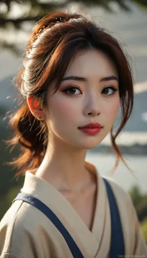 ziprealism, (Japanese tourist, sensual suggestive smirk, adorable dimples, playful expression, mischievous beauty, raised eyebrows:1.4), (intimate avant-garde experimental photography, dramatic lighting), (warm golden hour lighting, light bloom, shallow depth of field, soft bokeh, layered composition with subtle foreground, vintage analog lens), (goosebumps, vellus hairs, subsurface scattering, freckles, sharp limbal rings:.4), (natural skin texture, maximum quality skin texture, RAW photography, uncompressed), <lora:style_lora_realis:1.2>, (style of Hayao Miyazaki:1.8), (stylized ukiyo-e landscape photo:1.8), (dramatic light and shadow:1.4), (high contrast:1.2), (ethereal atmosphere:1.2), japanese nature photo, natural light, high detail, sharp focus, vibrant colors, soft focus, moody, expressive, intricate, deep shadows, soft highlights, dynamic composition, serene, poetic, textured, autumnal tones, reflective water, misty background, silhouetted trees, expansive sky, tranquil, calm, contemplative, 50mm lens, f/5.6, evocative, harmonious, nostalgic, timeless