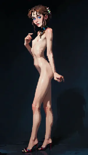 russian mature women, girl next door, detailed eyes, thin eyebrows, perfect makeup, soft facial features, narrow face, long natural brown hair, (6ft tall girl), ((fit skinny body)), thin, (too skinny:1.2), hourglass figure, anorexic, (narrow waist), (flat stomach), very white and pale skin, realistic body proportions, perfect anatomy, good hands with perfect fingers, long skinny legs, wide pelvis, thigh gap, (tiny breasts), (flat chested), erected nipples, random pose, ultra realisitic, (masterpiece:1.4), <lora:ahxl_v1:1.2>, <lora:finenude_v0_2a:.8>, <lora:kittyklaw_sdxl:1>, glasses, fully nude, Side view, viewing angle from deep down, full body view, (in school at stage in award ceremony), ((formally dressed man hands over a certificate to woman)), shows woman's naked buttocks, shaved lap, (formally dressed people in background), attractive woman, shy smile, brutal hot slut, street fetish diva, elite escort whore, expensive elite prostitute, (incase style), pixelart, incase, style, pixel, art, <lora:ratatatat74-000050:1.3>, <lora:outline_xl_kohaku_delta_spv5x:1.8>, <lora:NEOTOKIOXL_0.2_RC:.4>, <lora:287175_training_data:.6>, <lora:pixel_stormXL:.3>