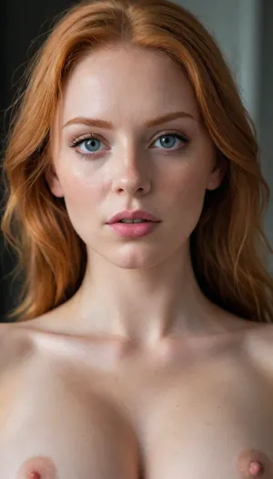 (portrait of the most beautiful 18 years old ginger pornstar ever, high cheekbones, strong jaw, mesmerizing eyes, beautiful detailed face, sensual eyes looking in camera), (nude big tits, ginger, wearing sexy clothes:1.3), (zoom out, erotic photo, porn photo, pornography, photorealistic, photo realistic, photorealism, photo realism, realistic, realism, 4k, 8k, 8k resolution, best quality, ultra quality, highest quality, maximum quality, uncompressed, raw source photograph), (intricate clothing, detailed clothing, detailed skin, realistic skin)