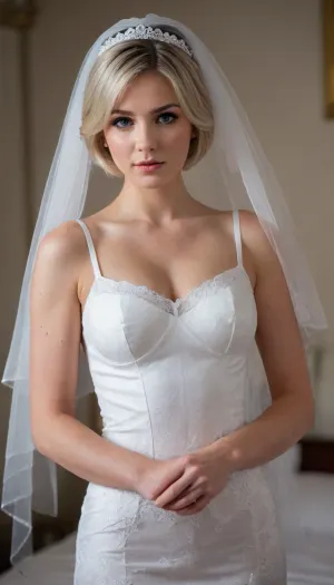 Positive Prompt, score_9, score_8_up, score_7_up, score_6_up, 1girl, solo, perfect face, perfect eyes, sexy, sexy girl, beautiful eyes, petite body, wide hips, perfect cute face, turtle neck sweater, tight black jean, medium breasts, cleavage, kneeling, eyes up, sexy lingerie, seductive eyes, housewife, bride, church, perfect hands.

Negative Prompt, score_6, score_5, score_4, worst quality, low quality, text, censored, deformed, mutated hands, bad hand, blurry, (watermark), ugly face, low res, blurry face, athletic body, extra hands, (black and white), glowing eyes, easynegative, nakedness, boobs, blurred hands, white, thighhighs, (short, hair:1.7), hair, on, one, eye, frills, puff, sleeves, (white, bridal, dress, veil:1.5), <lora:Nier_Automata_2B_White_Wedding_Dress_Bride_Cosplay_Realistic_LoRA:.5>