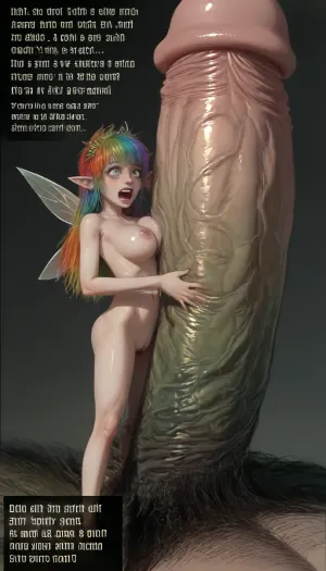 skinny tiny female forrest fairy careassing a giant, giant is much larger as the fairy, (giant cock is as large as the fairy), fairy screaming in pleasure, fairy having the strongest orgasm ever, 18 yo girl, ((((massive penis, giant penis, gigantic penis, colossal penis, massive penis with massive circumference, penis is extremly large, penis too large for vagina, penis is bigger than the fairy)))), (((massive cumshot))), masterpiece, high res, best quality, very hairy pussy, realistic pubic hair, professionaly colors, living colors, (((rainbow hair), natural tatoos)), large breasts, round face, (fantasy fairy young adult young adult young adult girl), 18 years old, horny expression, perfect boobs, naked, topless, tits exposed, perfect teeth, perfect eyes, pretty fairy young adult young adult young adult girl, pointy ears, no top, visible breasts, perfect symmetrical eyes, hyper hairy pubic bush, hyper hairy pussy, big pubic bush, hyper hairy anus, hairy between legs, ultra high details, anime, hentai, ratatatat74, <lora:add-detail-xl:1>, <lora:253562_training_data:1>, <lora:ratatatat74-000050:2>