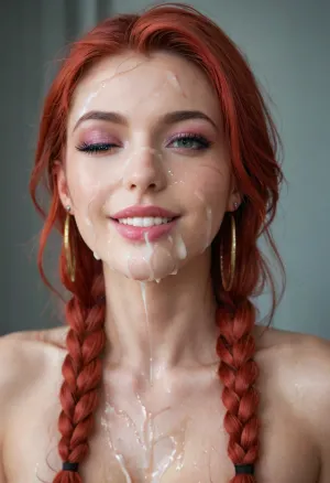 ब्राइड, रेड लिपस्टिक और एक कामुक bukkake: एक कामुक कलात्मक अन्वेषण