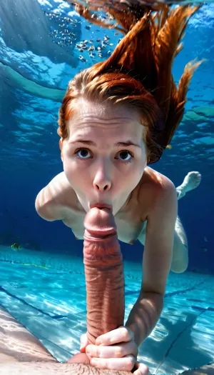 Séduction sous-marine

- Oui.

Une belle jeune femme rousse, aux cheveux aubrûlés et à la peau lisse et ensoleillée, plonge dans les eaux cristallines d'une piscine de luxe. Elle glisse sans effort à travers l'eau, ses mouvements gracieux et fluides. Alors qu'elle s'immergeait, elle remarque un homme à proximité, sa présence imposante le rendant presque aussi grand que les énormes créatures sous-marines qui habitent dans les profondeurs de l'océan. Sans hésitation, elle nage plus près, les yeux pétillants de malice et de désir. Avec un sourire taquin, elle enveloppe ses lèvres autour de son membre massif, son expertise évidente alors qu'elle prend le contrôle sous la surface.