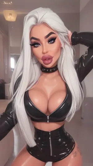 (best quality:1.1), 1youngl, 18 year old, horny, sexy Insta posing, sexy Makeup, long eyelashes, smokey eyes eyeshadow, White hair, septum nosering, Piercing, getting fucked silly, orgasm Face, Very excited, gloss Skin, (medium_boltedontits:1.2), deep cleavage, Micro shorts, Red top, ((modern street Outfit)), beautiful face, (Botox filled lips:.8), (bimbo duck lips:.6), ((thick lips)), 8k, detailed face, detailed eyes
gradient background, ((full body pic)), (), strong lighting, fakelips, lips, lip, filler, sam, yang, Insta, bimbo, mssstyle, <lora:fakelips:.5>, <lora:sam_yang_offset_right_filesize:.7>, <lora:Colour Control Slider by Stable Yogi:.5>, <lora:b262dbfdbd5b66cf3059e39b5791023c:.5>, <lora:CherryMouseStreetStyleV4Lora:.3>