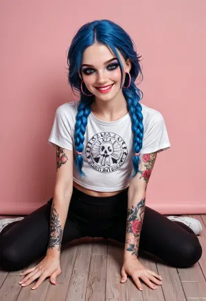 Canvas of vibrance: an 18-year-old russian girl's epic artistic pose