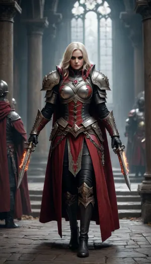Adepta Sororitas, vivid, epic, cinematic scene, scenery, detailed background, masterpiece, best quality, high quality, absurdres