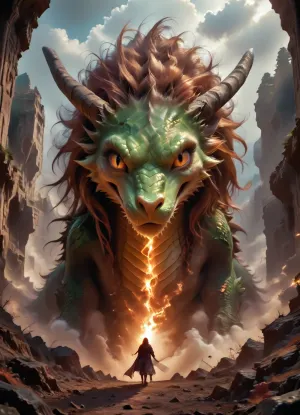 Ultra-quality, ((ultra hd)), a masterpiece. The viewer can see a rocky area with sparse vegetation in front of him, a dragon is flying among the rocks, and a charming girl is sitting on it. She is dressed in a very light desert ranger armor, sandy shades, complete the image of a cape with a hood that develops in flight, leather accessories in accordance with the style. Hair long, color purple, pink, green, in a complex hairstyle, rare braids among loose hair, dreadlocks. Her figure is luscious, with a small waist. The face is very detailed, with a sly cat look, she's a killer. The action takes place at night darkness, moonlight, star glare, dark atmosphere, riding, Huntress, elf, Unfazed, dragon, <lora:dragon_riding_xl_v1:1.4>, <lora:Unfazed_dragon_-_XL SDXL:1.9>