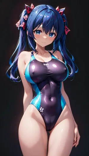 Siren in obsidian: wendy marvell's alluring mystery on a black background