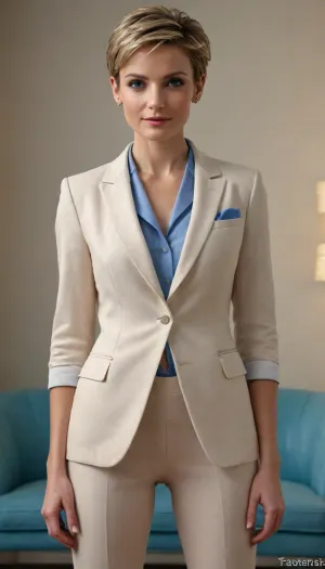 very dark tanned french mature woman standing tall, entire body in picture, endless legs, ((completely clothing)), ((in a rakish cream linen suit with extremely wide lapels and a blue pocket square)), (very skinny dark tanned body), (big natural breasts), ((dark blonde pixie updo haircut)), 44 years old, perfect face, ((sad:1.3)), blue eyes, Contouring makeup, burgundy lipstick, extremely detailed eyes, (extremely detailed face), textured skin, (photorealistic, hyperdetalized:1.2), crazy details, happy smiling expression on his face, cute face, stunningly beautiful, (t away, naked, pussy shines through, Acrylic calligraphy and watercolor techniques seamlessly merge into this maximalist masterpiece. Gouache fluidity enhances the level of detail, while the bright sunrise light contributes to a hyperrealistic impression. This artwork is meticulously crafted, with each element executed with precision. The scale of the artwork is set at 64.), pov blowjob, microskirt, extremely, short, skirt, High-key, lighting, Style, bright, light, DropPanty, <lora:MicroSkirt_XL:.8>, <lora:580159_training_data:.7>, <lora:High-key lighting Style:.9>, <lora:chest_adjust:1.6>, <lora:DropPanty:1>