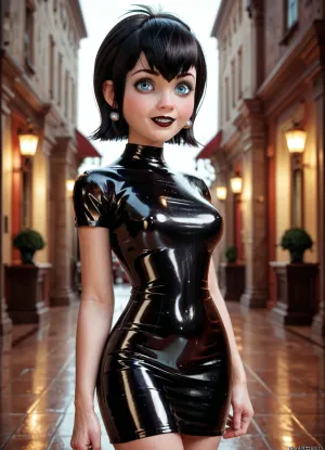mavis, hotel transylvania, classic dress, latex dress